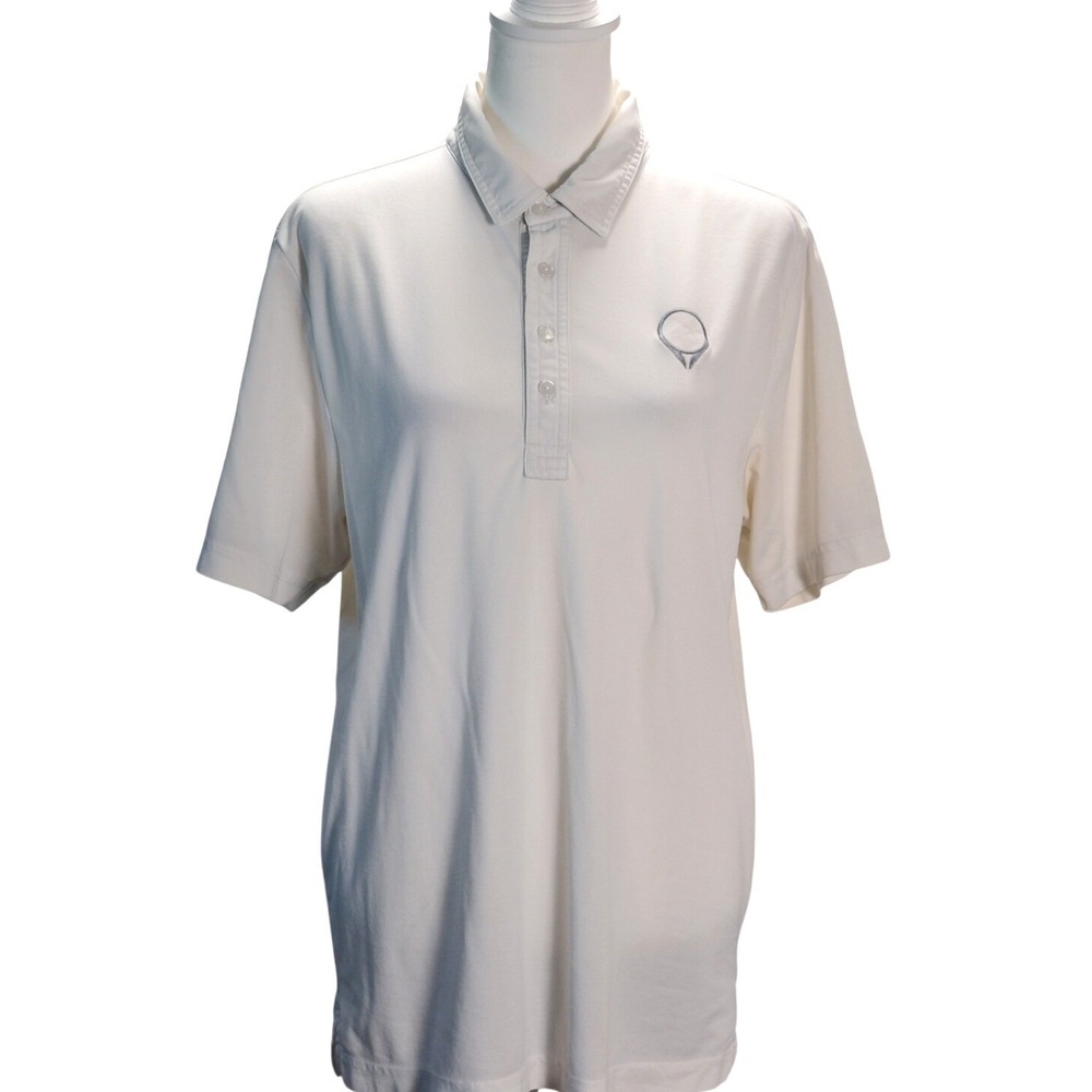 TravisMathew Polo Shirt Mens White‎ Excellent Pima Cotton Golf Sport Top Casual